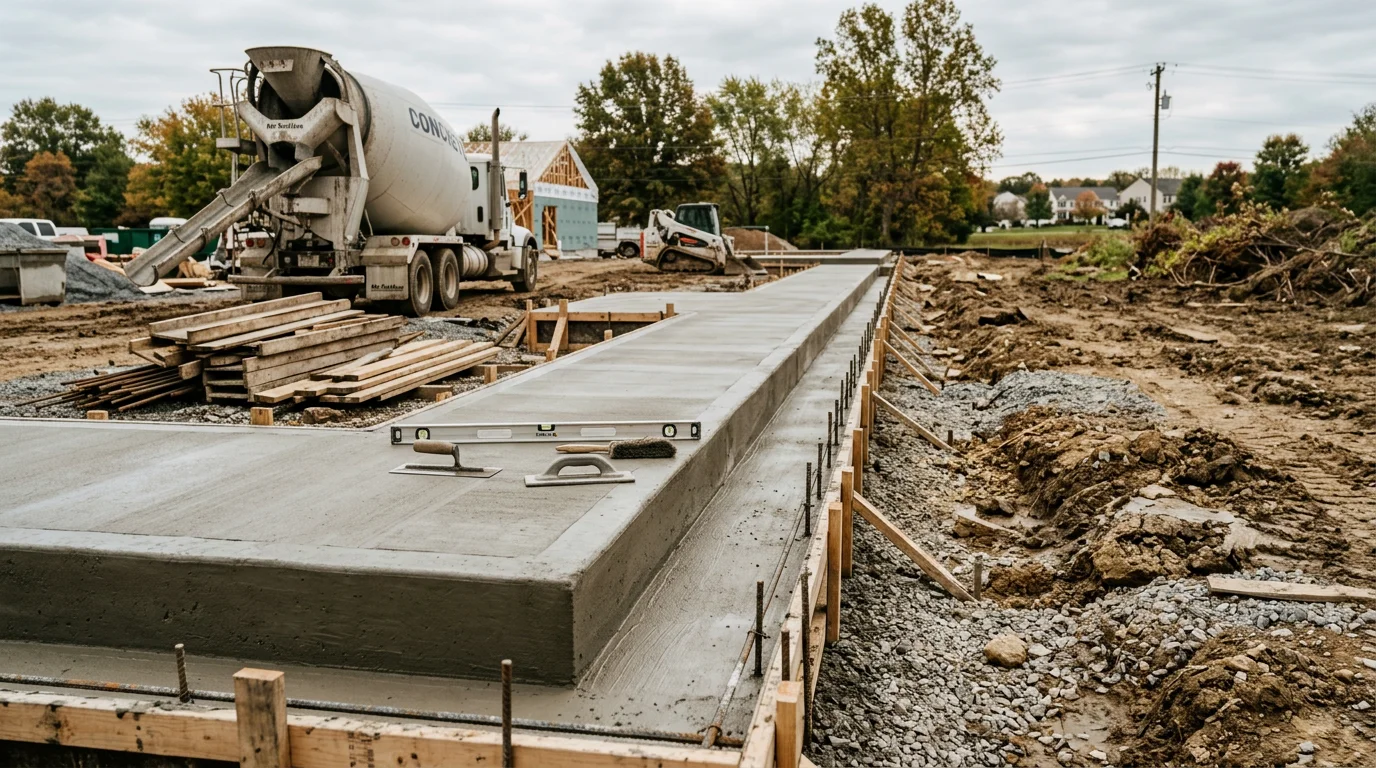 Professional concrete foundation and site preparation work by Atlas Limited general contractors